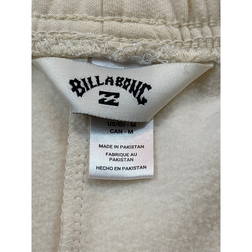 Billabong Womens Cream Fleece Sweat Shorts Graphic Logo Size Medium - Picture 3 of 4